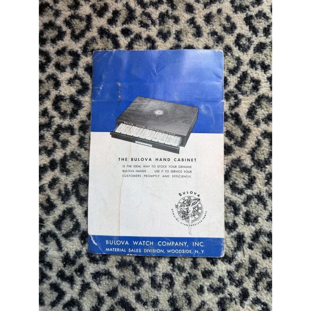 1951 Bulova Genuine Hand Catalog Watchmaker Jeweler Repair Parts Horology VTG